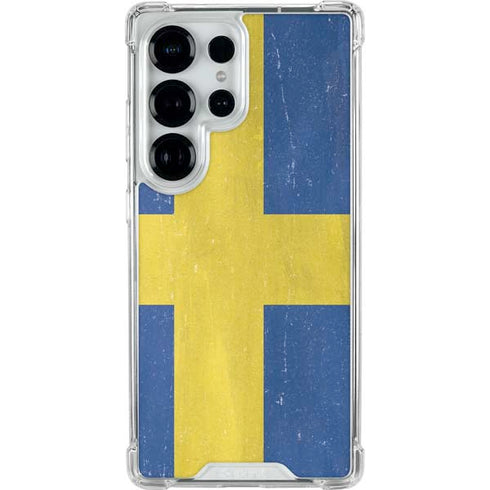 Sweden Flag Distressed Galaxy S25 Ultra Clear Case
